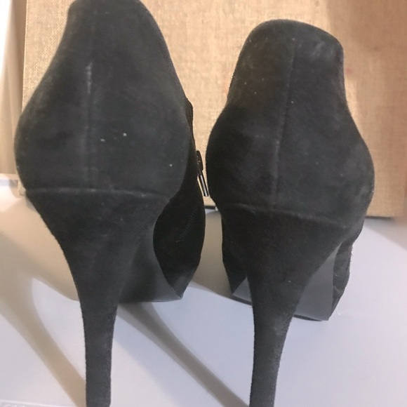 Marc Fisher black suede look round toe platform stiletto ankle booties size 10‎ - Picture 6 of 12